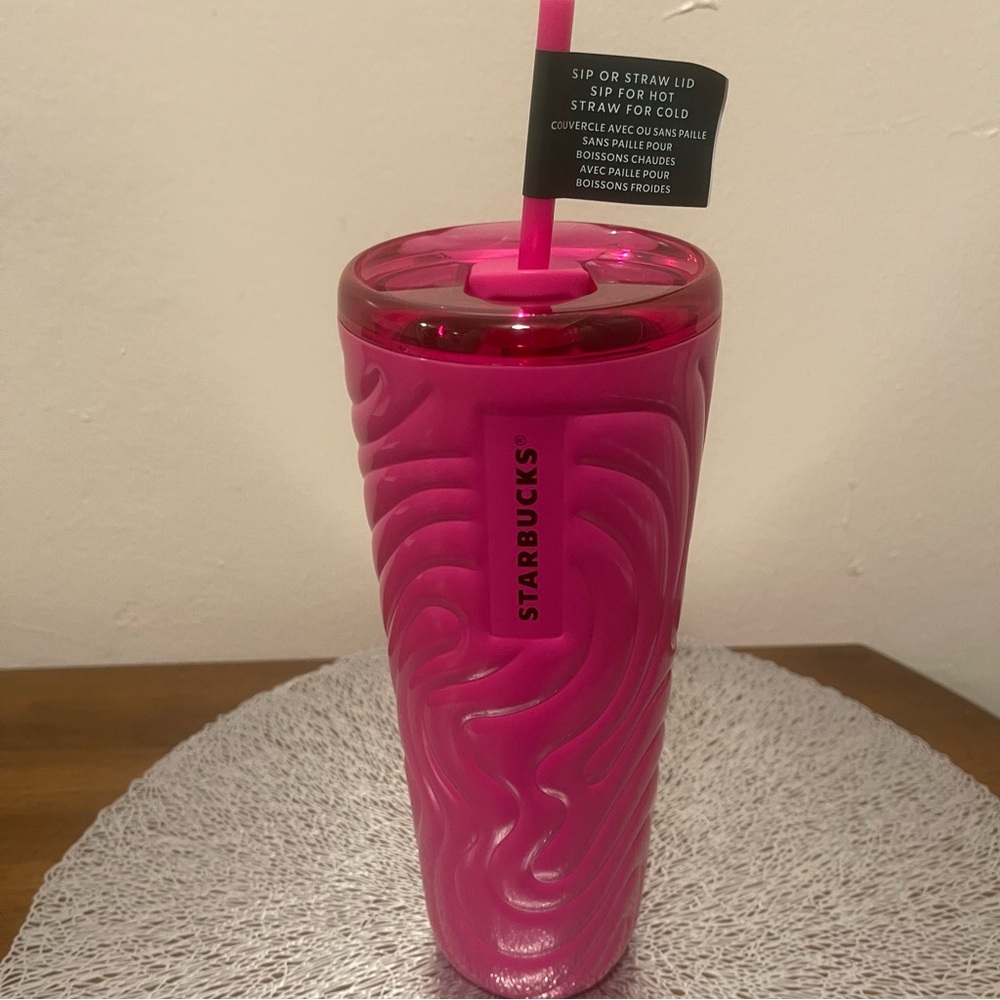 Starbucks Pink Phone Case with Swirl Design